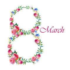 Greeting card with March 8