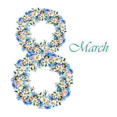 Greeting card with March 8