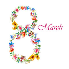 Greeting card with March 8