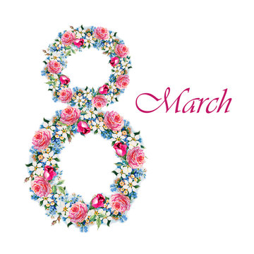 Greeting card with March 8