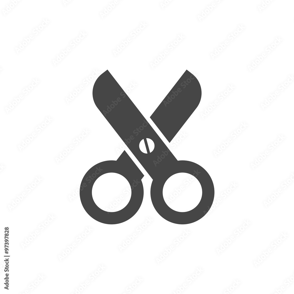 Poster simple scissors symbol icon