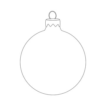 Christmas bauble icon silhouette, symbol, design. Winter illustration isolated on white background.