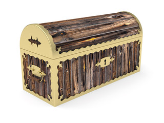 Old closed wooden chest