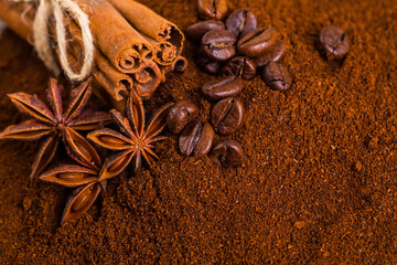 roasted coffee beans, can be used as a background