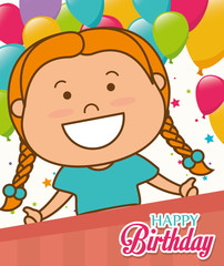 Fototapeta premium Kids birthday celebration cartoon