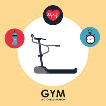 Gym and fitness icons design 