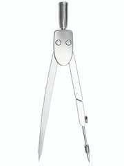 Drawing compass isolated on white background