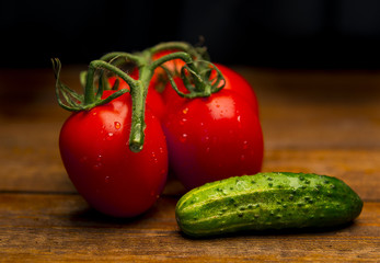 Tomatoes and cucumber