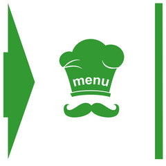Chef and cook hats set isolated with mustache