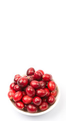 Cranberries fruit over white background