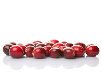 Cranberries fruit over white background