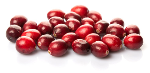 Cranberries fruit over white background