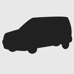 silhouette of car on a white background