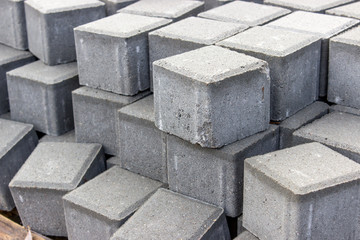 cobbles / Stack with gray paving stones