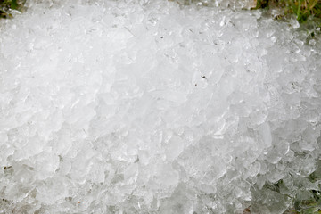 close up pile of ice