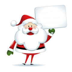 Santa Claus with white sign in white background