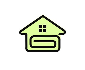 simple green clip house logo