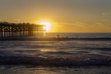 sunset at pacific beach pier