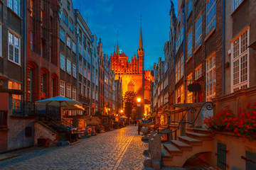 Obraz premium Mariacka street in Gdansk Old Town, Poland