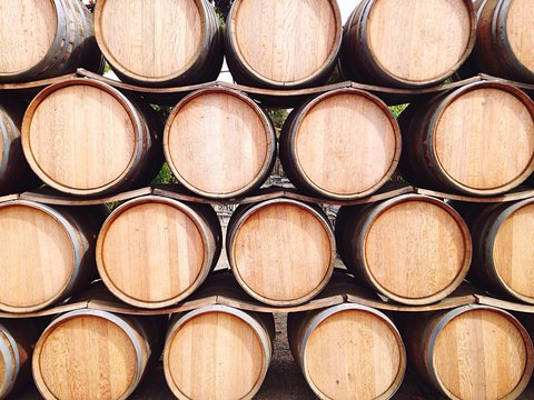 Wine Barrels Stacked