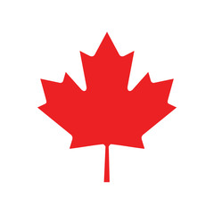 Obraz premium płaska ikona na białym tle Maple Leaf