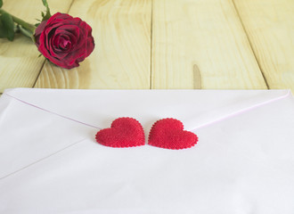 One red rose and pink envelope 3