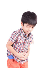 Little boy showing stomach pain