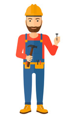 Cheerful repairman engineer.