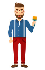 Painter with paint brush.