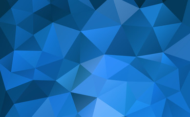 Blue abstract geometric rumpled triangular background low poly style. Vector illustration