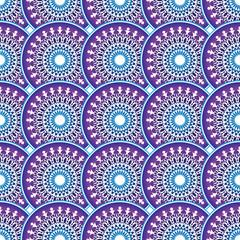 Colorful vintage violet-blue-white seamless pattern
