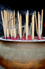 circular incenses in Chinese Temple..