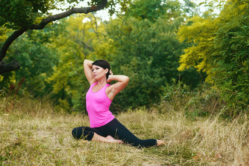 Portrait of sporty young girls having fitness fun outdoors