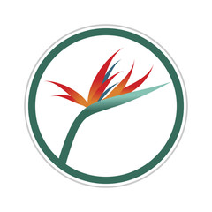 Naklejka premium Bird of Paradise Flower Circle Frame