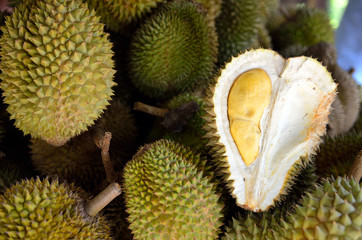Group of durian in the market...