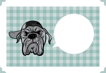 Greeting card with angry dog - place your text