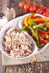 rice and bell pepper