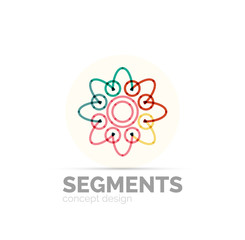 Abstract geometric linear hipster floral icon, frame design, flat style