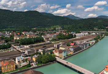 Fototapeta na wymiar City Kufstein panorama