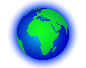 Naklejka premium World Globe Maps -in green
