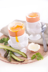boiled egg and asparagus