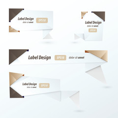 Origami 2 color style label set, chocolate color style