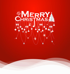 Christmas Greeting Card. Merry Christmas lettering, vector illus