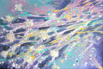 Fototapeta na wymiar Abstract acrylic painting. Stylish colorful background. Cosmic flashes.