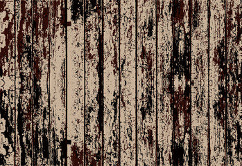 Obraz premium Vector texture of realistic beige old painted wooden fence. Vector illustration