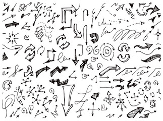 Drawing doodle pattern seamless with arrow sketch