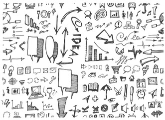 doodle pattern seamless with business sketch
