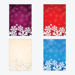 Christmas and New Year's backgrounds with snowflakes