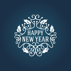 Fototapeta premium Christmas Postcard Floral Decoration Background. Vector Illustration. Merry Christmas Greetings