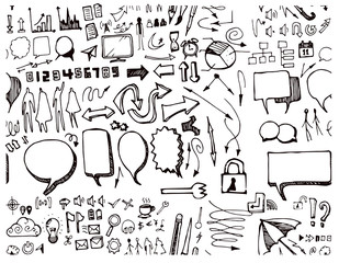 doodle pattern seamless with business sketch